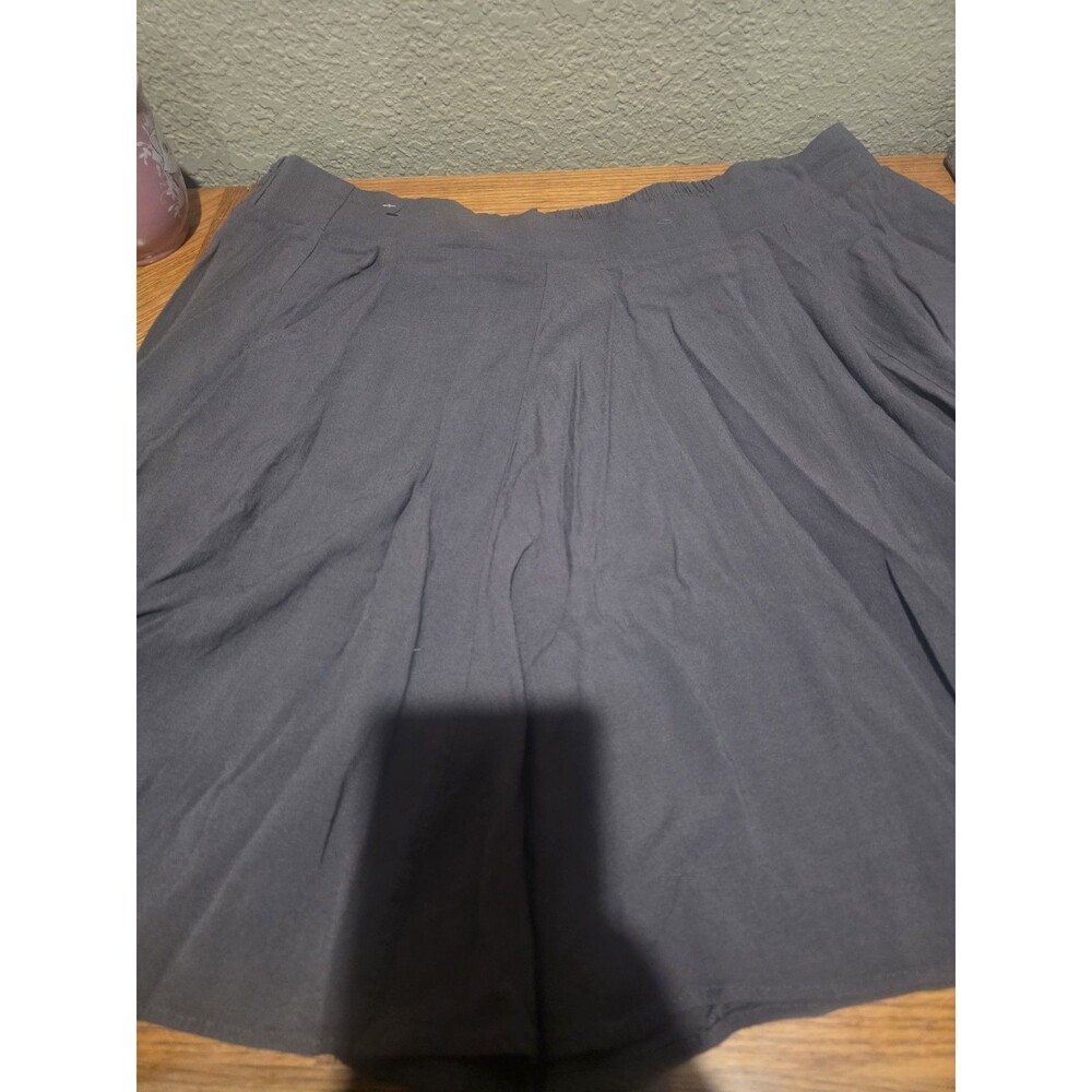 Torrid Dark Gray Pleated Mini Skirt Flowy W/ Pockets Women's Size 1 XL